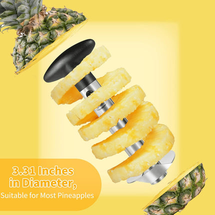 Pineapple Corer Slicer, Stainless Steel Pineapple Cutter with Handle