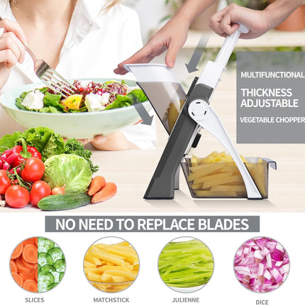 Vegetable Slicer and Potato Slicer, Mandoline Slicer with Hidden Blades