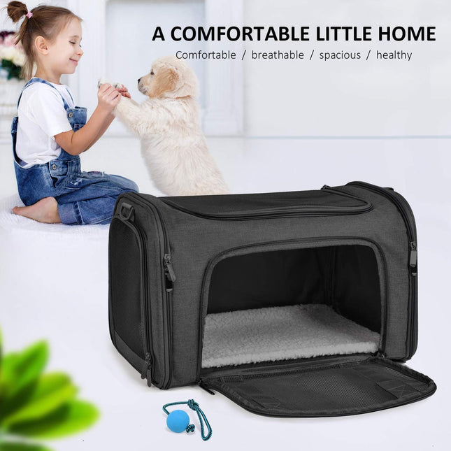Cat and Dog Carrier Bag, Airline Approved Dog Carrier for Small Dogs and Cats up to 15 lbs