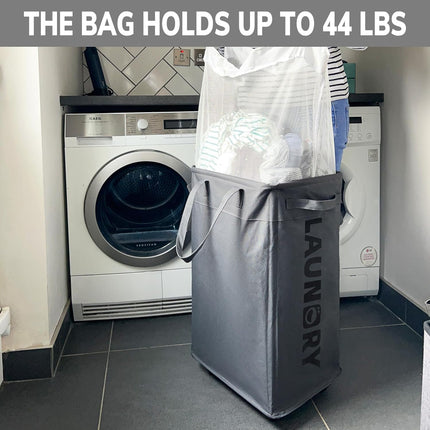 Collapsible Laundry Basket with Wheels, Canvas Laundry Cart with Brakes – image 5
