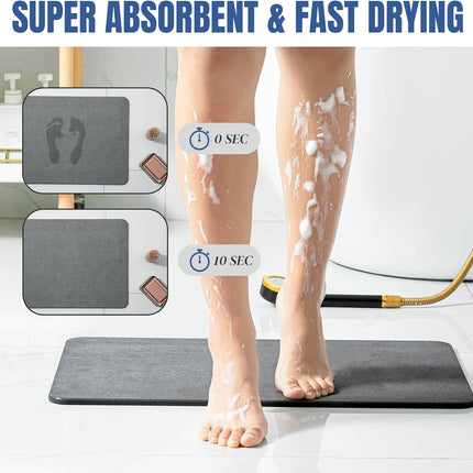 Bath Mat for Bathroom, Non Slip Stone Bath Mat with Fast Drying Diatomite – image 4
