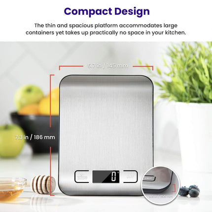 Digital Food Scale, Stainless Steel Kitchen Scale for Baking and Cooking – image 5