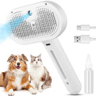 Cat Brush with Steam Spray, Dog Grooming Brush, Cat Grooming Brush with Self Cleaning Button