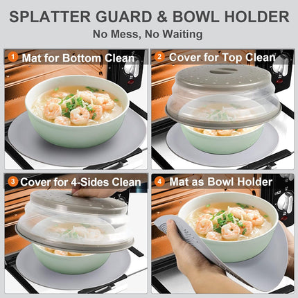 Microwave Food Cover, Collapsible Microwave Splatter Cover with Vents