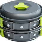 Camping Pots and Pans, Camping Cookware Set for Backpacking with Nonstick Aluminum Pot, Camping Pan with Bowls and Spork