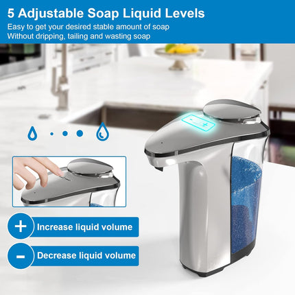 Automatic Soap Dispenser Touchless, Dish Soap Dispenser for Kitchen and Bathroom