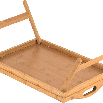 Bed Table Tray with Folding Legs, Laptop Bed Desk with Raised Edges