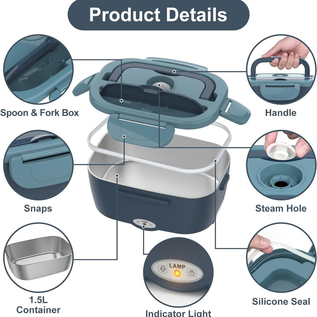 Heated Lunch Box, Electric Lunch Box for Car and Office