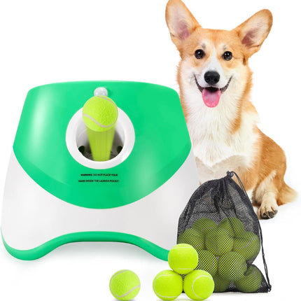 Dog Ball Launcher for Small Dogs, Automatic Dog Ball Thrower with 3 Distance Settings, Tennis Ball Launcher for Dogs