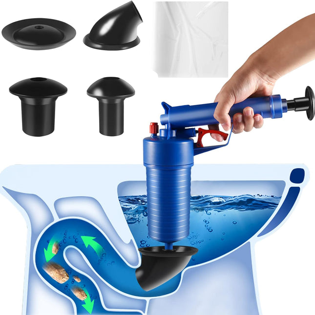 Toilet Plunger, Sink Plunger Air Gun with 4 Suction Cups, Drain Clog Remover Blaster for Bathtub and Basin