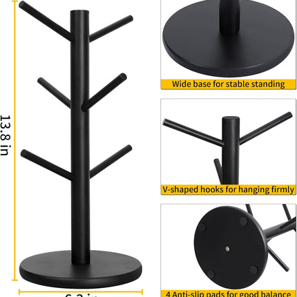 Coffee Cup Holder with 6 Hooks, Kitchen Counter Organizer – image 7