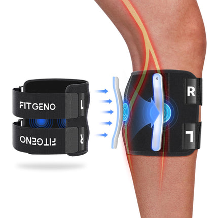 Knee Strap Brace for Sciatica with Dual Steel Support Bars, Latex Free Knee Support with Two Silicone Pads