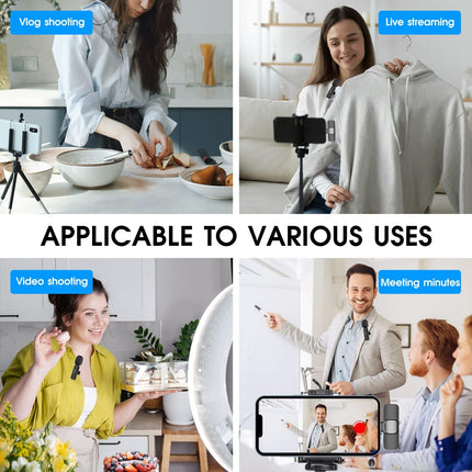 Wireless Microphone 2 Pack, Lapel Mic for Vlogging and Podcast – image 8