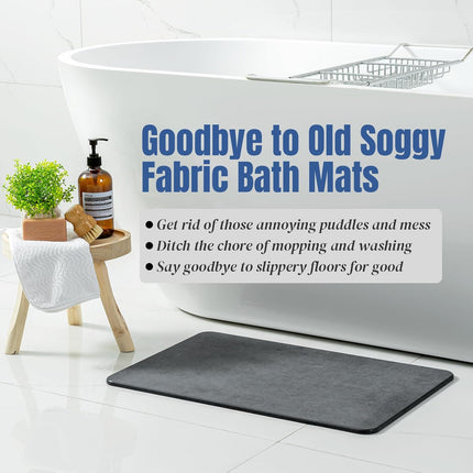 Bath Mat for Bathroom, Non Slip Stone Bath Mat with Fast Drying Diatomite – image 6