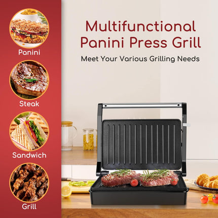Panini Press Sandwich Maker, Electric Indoor Grill with Non Stick Plates – image 6