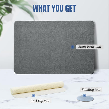 Bath Mat for Bathroom, Quick Dry Absorbent Shower Mat for Bath Floor