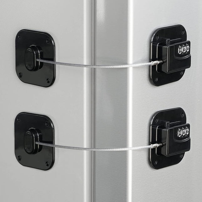 Fridge Combination Lock, Fridge Lock 2 Pack, Cabinet Lock with 3 Digit Code and Adhesive Mount for Drawers