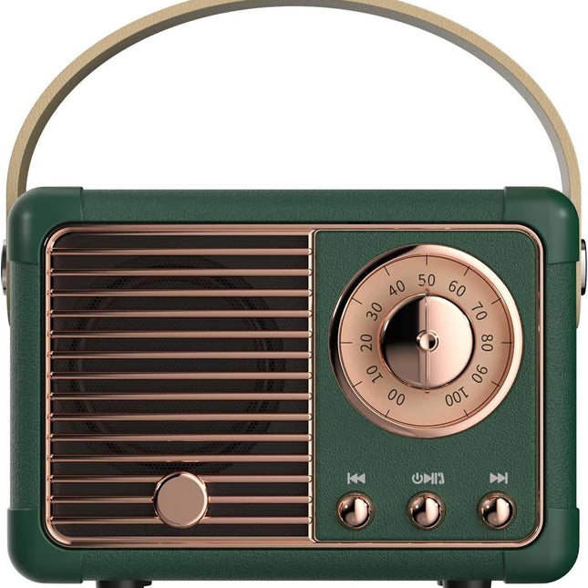 Portable Bluetooth Speakers Retro with Rotary Dial, Portable Speaker with Microphone and AUX