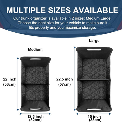 Car Trunk Organizer Foldable with Adjustable Compartments, SUV Trunk Organizer Waterproof with Pockets – image 4