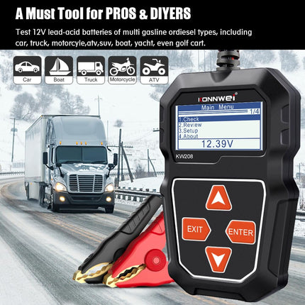 Car Battery Tester, Alternator Tester for 12V Batteries with Cranking and Charging Tests – image 6