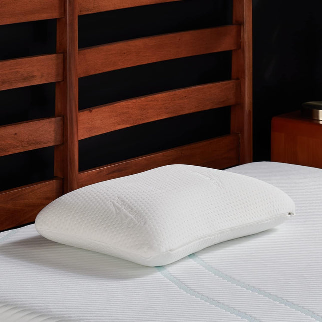 Side Sleeper Pillow, Memory Foam Pillow for Back and Stomach Sleepers, Contoured Neck Pillow with Washable Cover