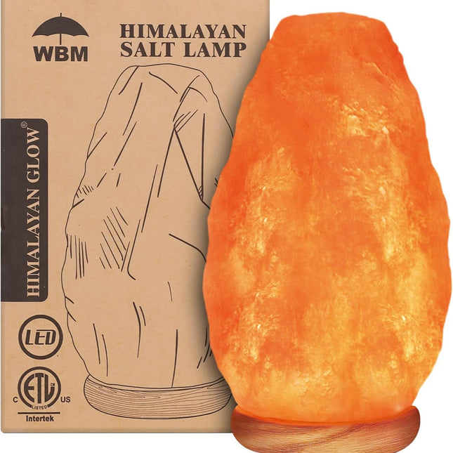 Himalayan Salt Desk Lamp with Touch Dimmer, Hand Carved Himalayan Salt Lamp, Nightstand Lamp for Bedroom and Office