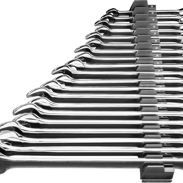 Wrench Holder Organizer, modular toolbox wrench rack for up to 40 wrenches, 6mm to 38mm, black plastic
