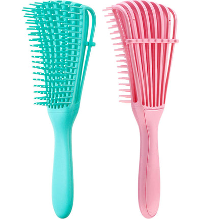 Detangling Hair Brush 2 Pack, Curly Hair Brush for Textured Curls 3a to 4c, Detangler Brush for Wet and Dry Use