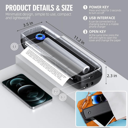 Thermal Printer, Bluetooth Wireless Printer for Phone and Laptop – image 7