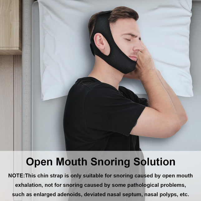 Anti Snoring Chin Strap for Sleep, Velcro Adjustable Fit