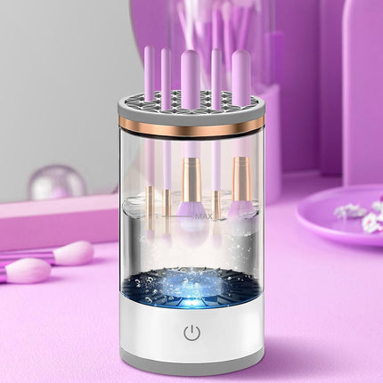 Makeup Brush Cleaner Machine, Automatic Electric Cosmetic Brush Cleaner, Sonic Brush Spinner with One Button Control