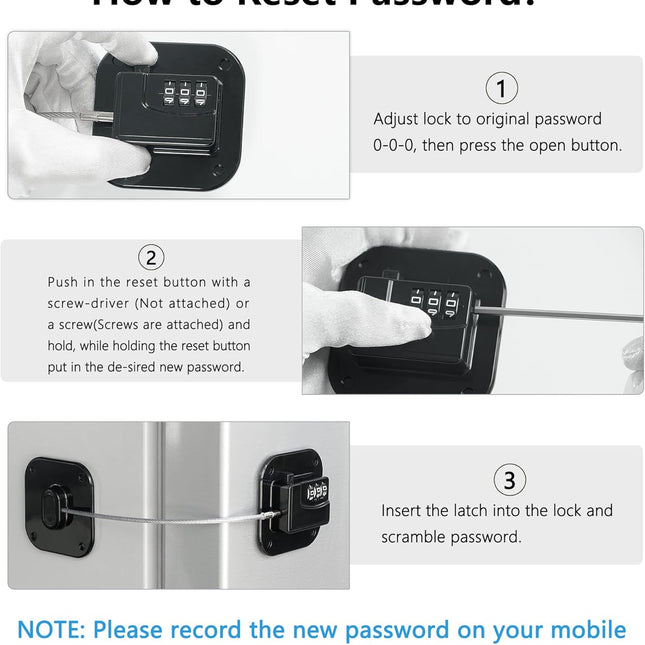 Fridge Combination Lock, Fridge Lock 2 Pack