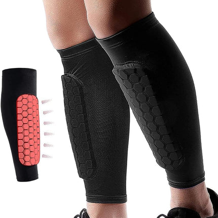Soccer Shin Guards for Men Women and Youth, Slip On Shin Guards with Compression Sleeve