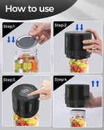Tuzwa Jar Vacuum Sealer – Compact Electric Vacuum Sealer for Jar Openings up to 3.4", 5W Low-Noise Food Storage Pump