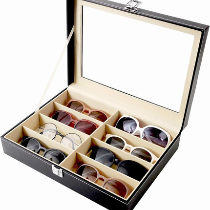 Glasses Display Case, Leather Sunglasses Storage Box