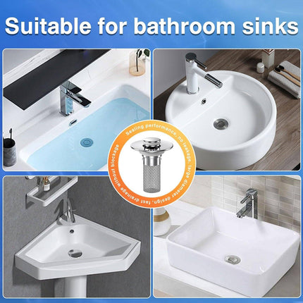 Pop Up Sink Stopper with Strainer Basket