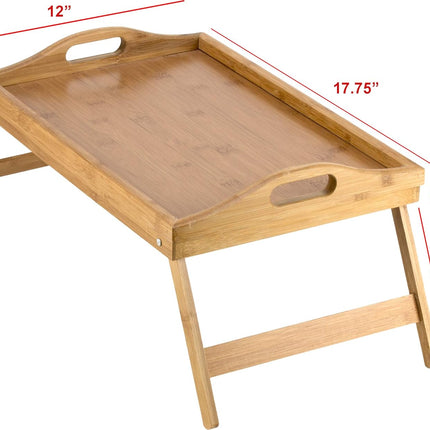 Bed Table Tray with Folding Legs, Bed Desk with Raised Edges – image 5