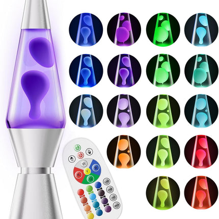 Lava Lamp with Remote and 17 Colors, Bedside Lamp for Relaxing Ambiance, Living Room Lamp Decor