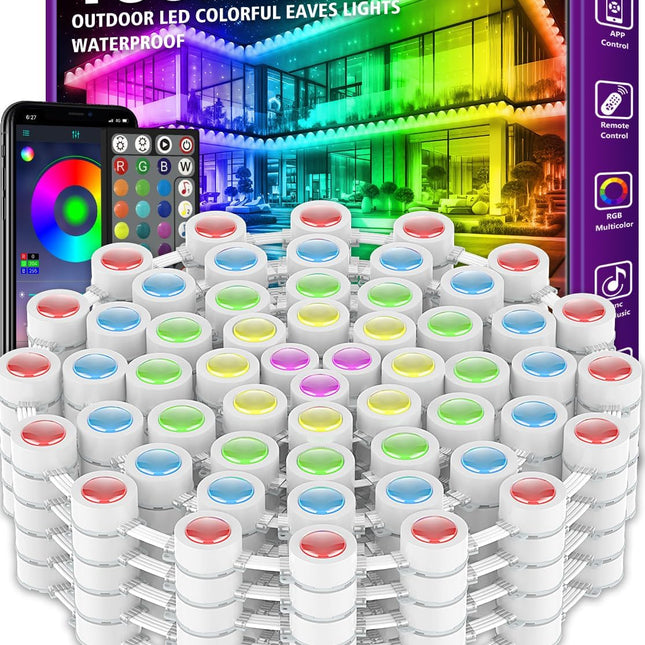 Permanent Outdoor Lights 150 ft, Smart Outdoor Lights with App Control, Waterproof Outdoor LED Lights with Music Sync