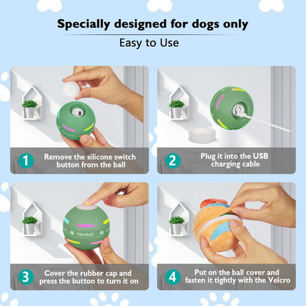 Interactive Dog Toys, Automatic Rolling Dog Ball with Bouncing Mode – image 4