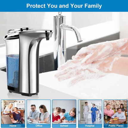 Automatic Soap Dispenser Touchless, Aluminum Bathroom Soap Dispenser 17 oz