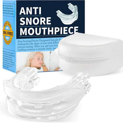 Anti Snoring Mouthpiece Guard for Sleep Apnea, Sleep Apnea Mouth Guard with Micro Adjustable Gear, Night Mouth Guard
