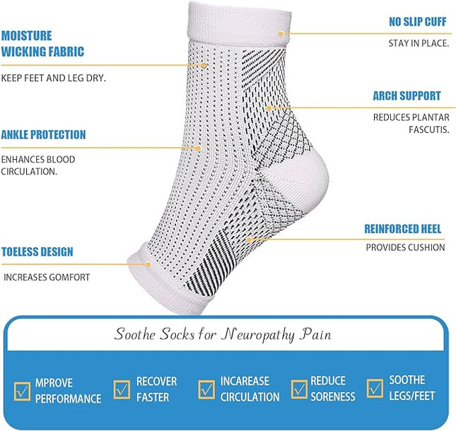 Compression Socks for Women and Men, 4 Pairs