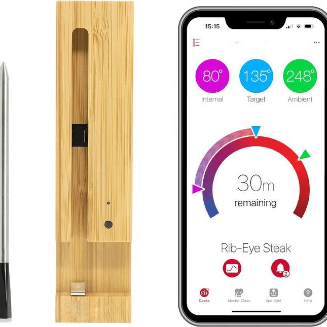 Wireless Meat Thermometer for Grill and Oven, Bluetooth Meat Thermometer with Dual Probe