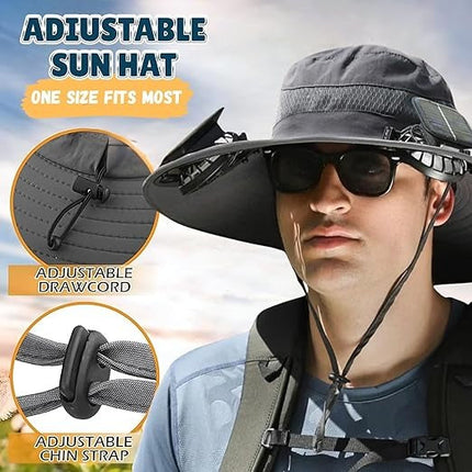 Fishing and Golf, Wide Brim Sun Hat with Dual Solar Cooling Fans – image 9
