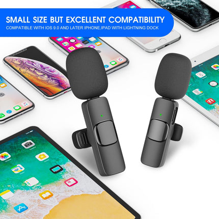 Wireless Microphone 2 Pack, Wireless Lavalier Microphone for Phone and Tablet – image 4