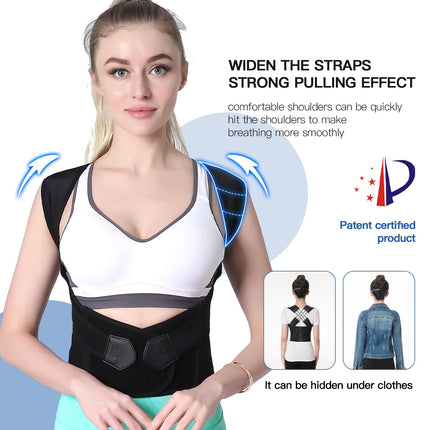 Posture Corrector for Men and Women, Adjustable Back Brace for Posture with Upper Back Support – image 4