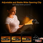 Tuzwa Rechargeable Book Light – USB-C Reading Light with 5 Brightness Levels, 3 Color Temperatures & 1200mAh Battery