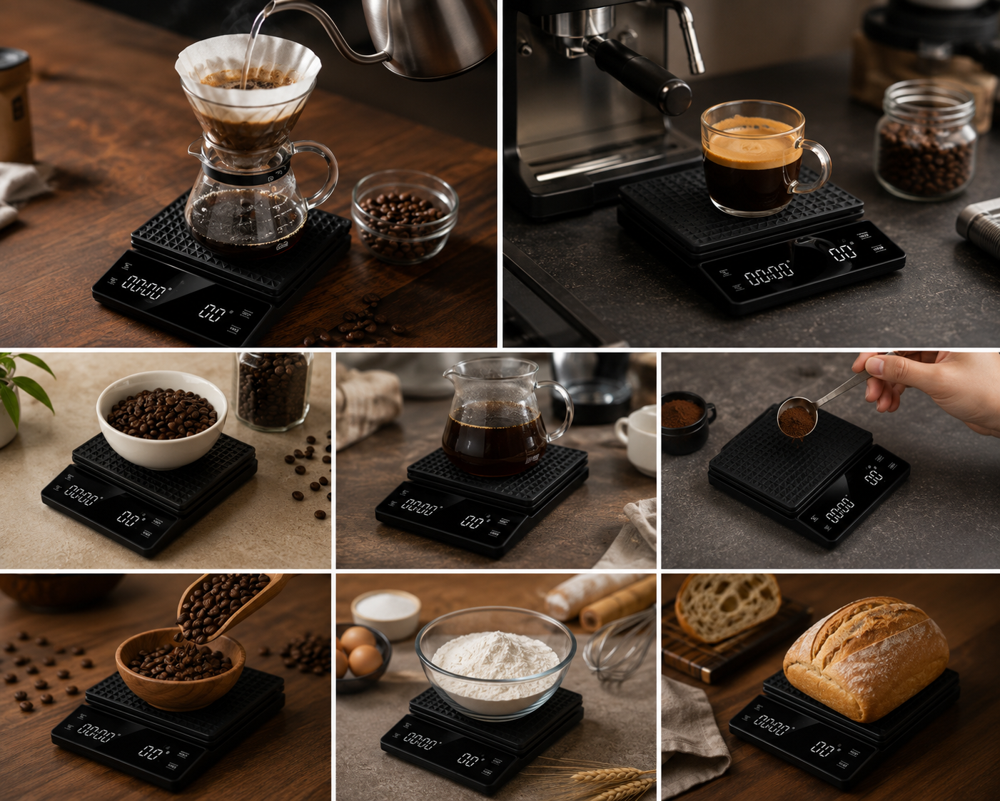 Tuzwa Digital Coffee Scale with Timer & LCD Display | Precision Espresso Scale for Pour Over, Drip & Coffee Brewing