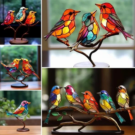 Bird Ornaments for Desk, Housewarming Gift and Table Decoration